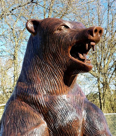 Large Standing Metal Grizzly Bear Garden Statue And Yard Art Bear