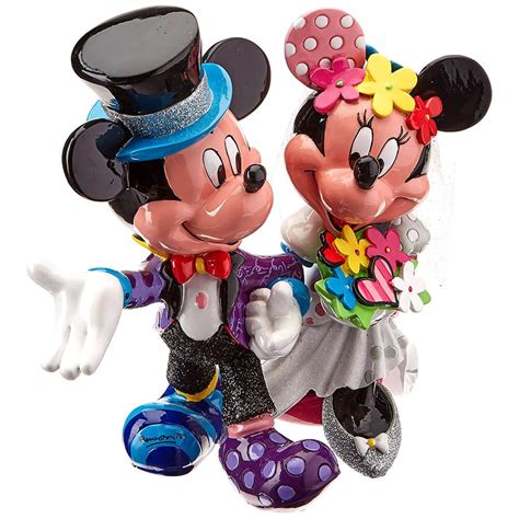 Disney Britto Mickey And Minnie Mouse Wedding Figurine Boxed Bride