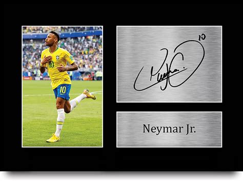 Hwc Trading A4 Neymar Jr Brazil Ts Printed Signed Autograph Picture
