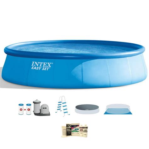 Intex 18ft X 48in Inflatable Easy Set Pool W Ladder Pump
