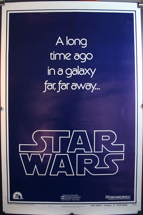 STAR WARS, Advance Teaser Style B 1 sheet Movie Theater Poster For Sale ...