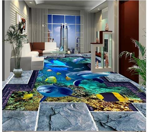 3d Wallpaper Custom 3d Flooring Painting Wallpaper Murals Underwater