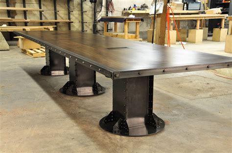 95.5 x 30.4 x 47.5 in. I Beam Conference Table | Vintage Industrial Furniture
