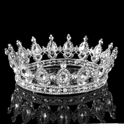 Vintage Baroque Queen King Bride Tiara Crown For Women Headdress Prom