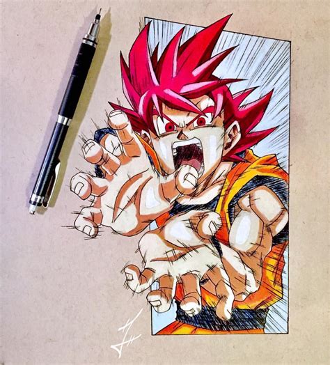 Goku Ssj God Drawing