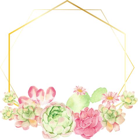 Free Watercolor Cactus And Succulent Bouquet Arrangement On Geometry