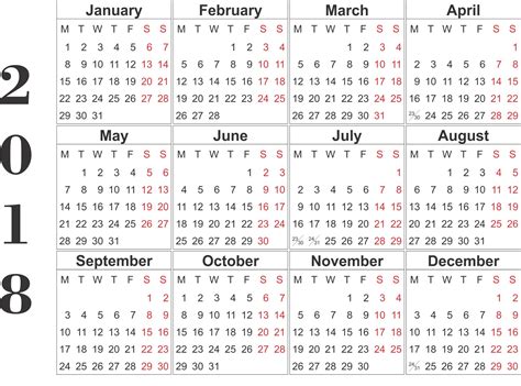 10+ Yearly Calendar 2018 Templates - PDF Word Excel - 2020 Printable