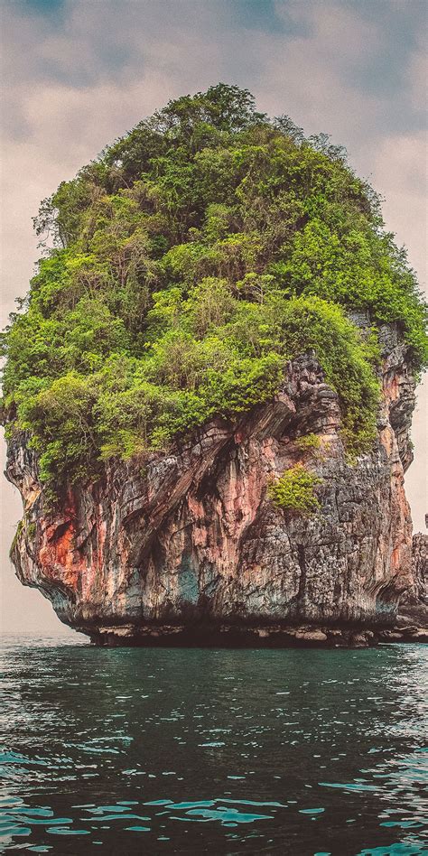 Cliff Island Sea Nature 1080x2160 Wallpaper Island Wallpaper