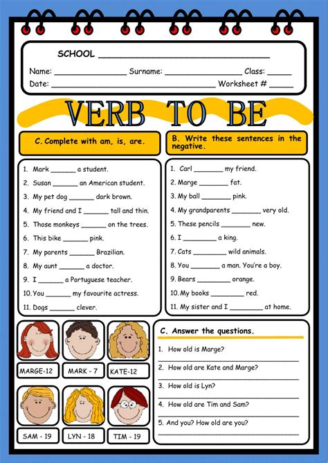 Verb To Be Interactive Worksheet