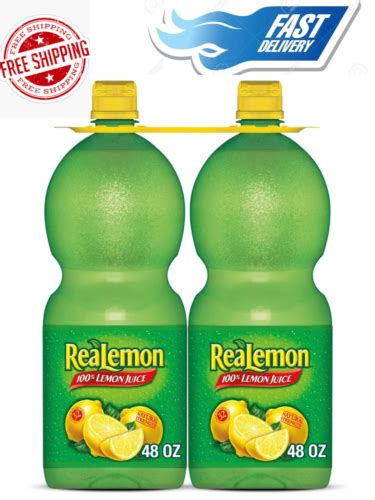 Realemon 100 Lemon Juice 48 Oz 2 Pk Ebay