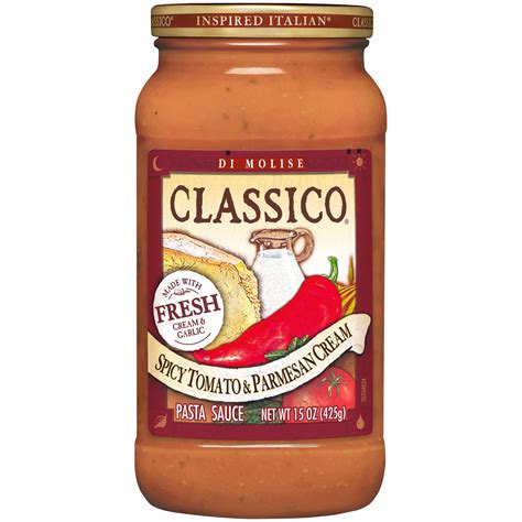 Classico Spicy Tomato And Parmesan Cream Pasta Sauce 15 Oz Jar Walmart