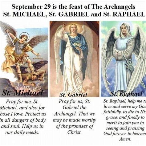 Happy Feast Of The Archangels Feast Day Prayer To Michael Gabriel And