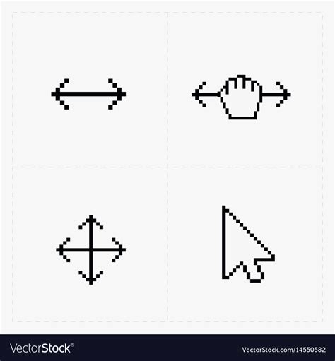 Pixel Cursors Icons On White Royalty Free Vector Image