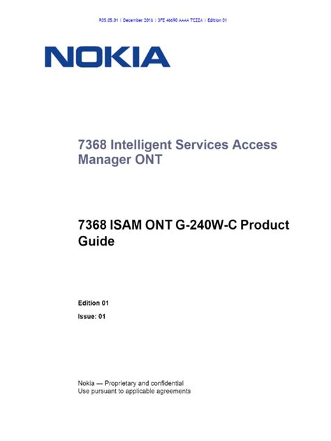 Nokia Isam Ont G 240w C Product Guide Nokia Isam Ont G 240w C Product
