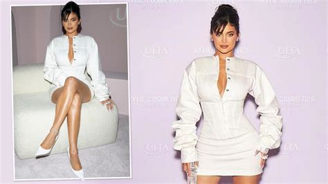 Kylie Jenner Stuns In A Plunging White Dress And Matching Heels At Make Up Bash The Irish Sun
