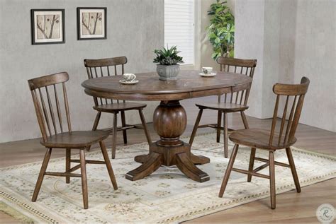 August Light Oak Extendable Dining Room Set From Furniture Of America