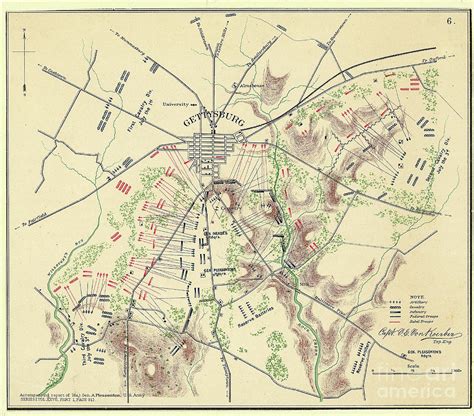 Map Of Gettysburg With Troop Positions Photograph By Bettmann Pixels
