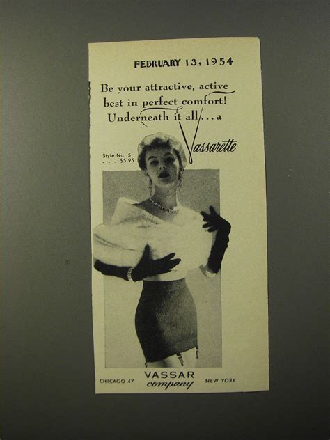 1954 Vassar Vassarette Style No 5 Girdle Ad Be Your Attractive