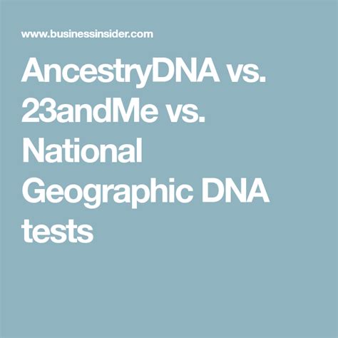Ancestrydna Vs 23andme Vs National Geographic Dna Tests Ancestry Dna