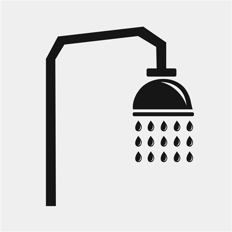 Bathroom Shower Silhouette Vector Illustration For Graphic Design And