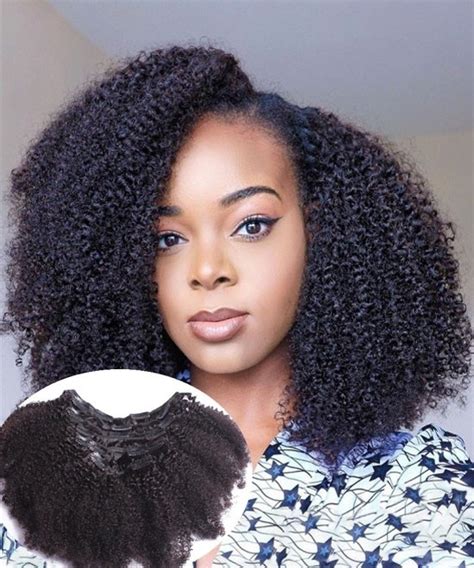 Dolago African Afro Kinky Curly Clip In Human Hair Extensions Brazilian Human Virgin Hair