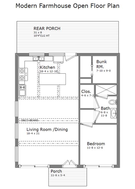 Modern Farmhouse Open Floor Plan Edrawmax Free Editbale Printable In