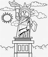 Lego Liberty Minifigures Series Coloring Statue Drawing Printable Lady Sculpture Usa Clipart Volcano Jungle Man Dinosaurs Landscape Land July Hawaii sketch template