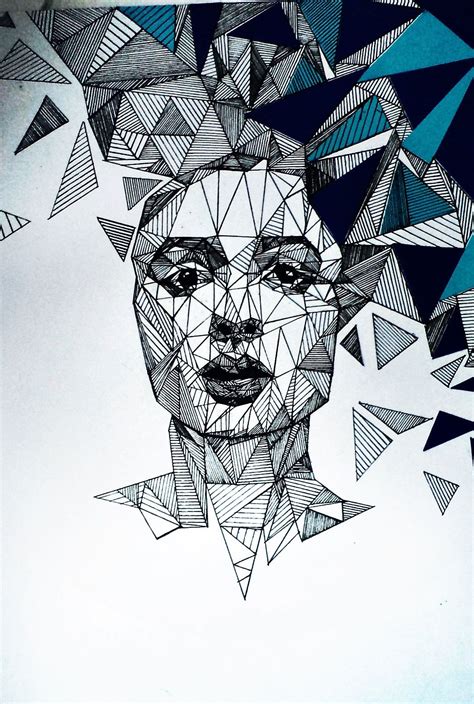 Geometric Portrait On Paper Artofit