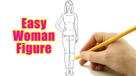 How To Draw A Woman Figure Outline Drawing Easy Female Body Sketch Step By Step For Beginners