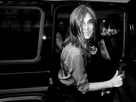carine roitfeld getting out of the official cr car new york photo olivier zahm purple fashion