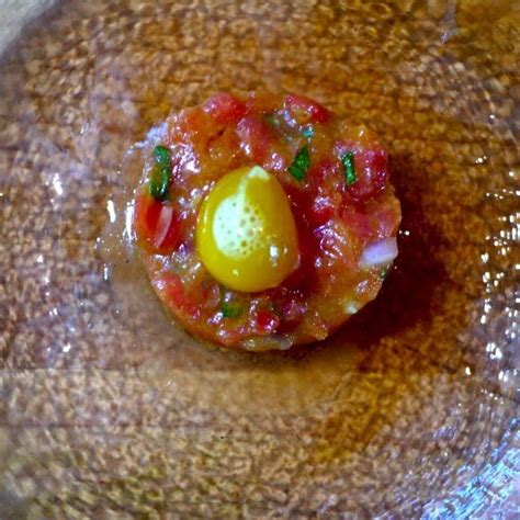 Elbulli At Home Tomato Tartar With Spherified Eggyolk