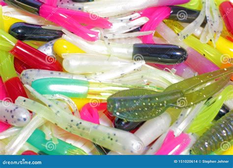 Many Rubber Silicone Fishing Lures Stock Photo Image Of Ocean