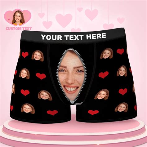 3d Preview Custom Love Heart Girlfriend Face Boxer Brief T For Him