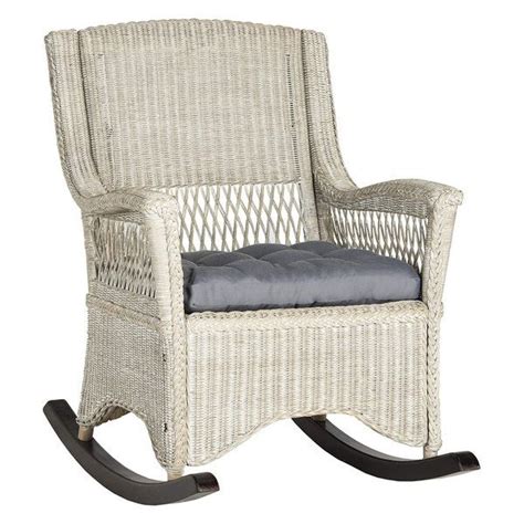 Tropical Rocking Chair Rattan Frame And Comfortable Cushioned Seat