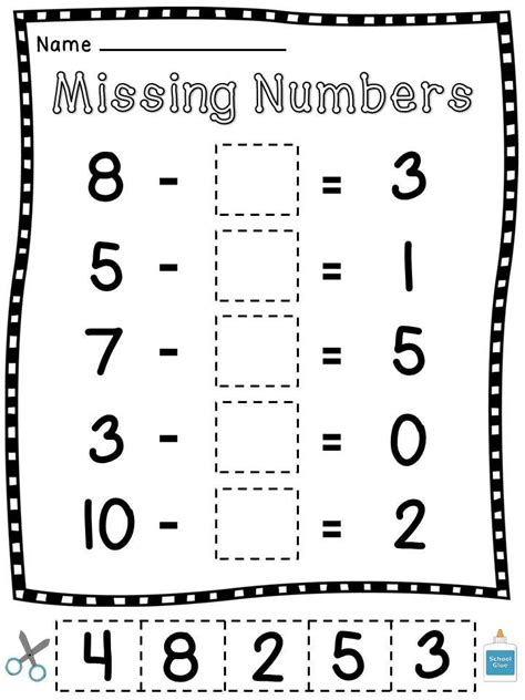 Missing Subtrahends And Missing Minuends Worksheets 1st Grade Math