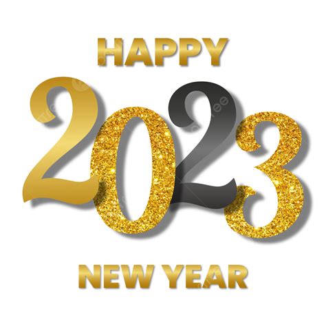 2023 Happy New Year Glitter Gold Text 2023 Happy New Year 2023 New