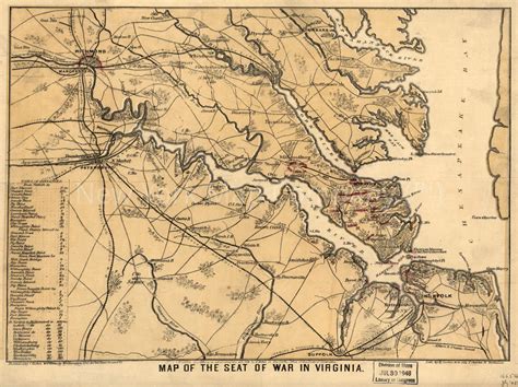 Map Map Of The Seat Of War In Virginia Civil Warhistoryvirginia Map