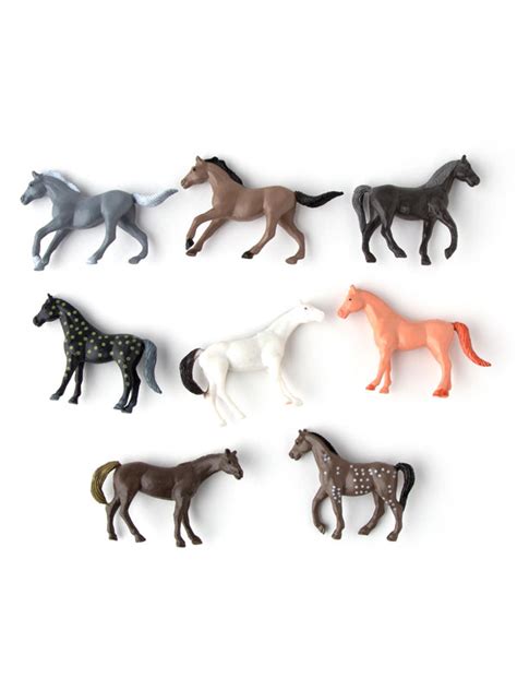 8 Plastic Horse Figurines