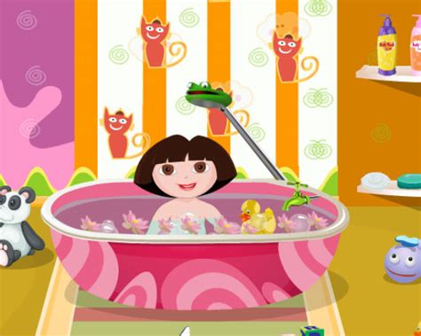 Free to play baby bathing game on dress up games 8 that was built for girls and boys. Dora Baby Bath
