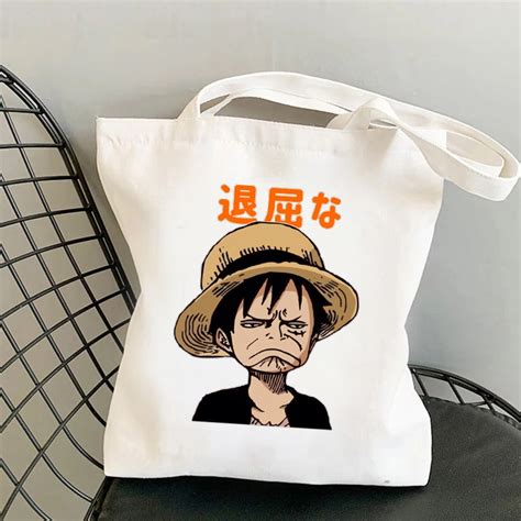 One Piece Tote Bag Luffy Funny Face Anime Tote Bags One Piece Store