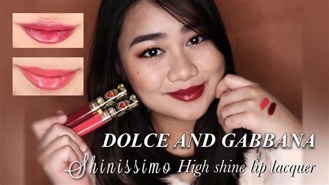 new 2021 dolce and gabbana shinissimo high shine lip lacquer 410 coral lust and 320 iconic