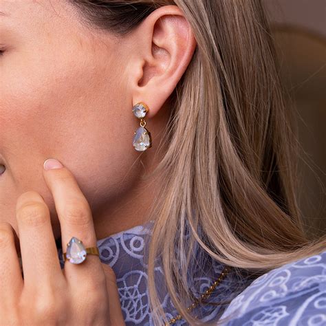 Caroline Svedbom Mini Drop Earrings Gold Serene Delite Ejesbyejes