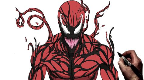 How To Draw Carnage Step By Step Marvel Youtube