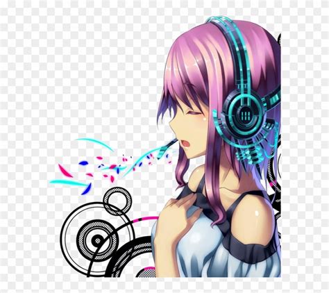 Kawaii Anime Girl With Headphones Wallpaper