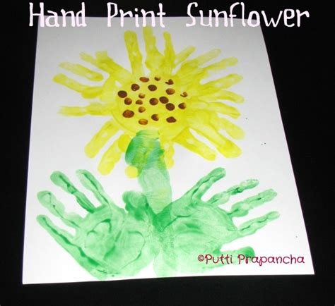 Handprint Sunflowers ~ Puttis World Kids Activities