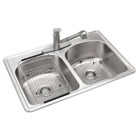 Kohler Staccato Drop In Stainless Steel 33 In 1 Hole Double Bowl