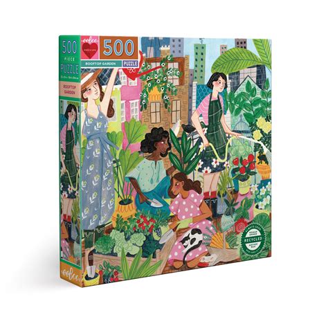 Rooftop Garden 500 Piece Square Jigsaw Puzzle Eeboo Piece And Love 14