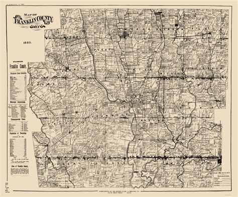Old County Maps Franklin County Ohio Landowner Map By Boehm Stamp