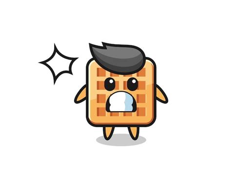Premium Vector Waffle Character Cartoon With Shocked Gesture Cute