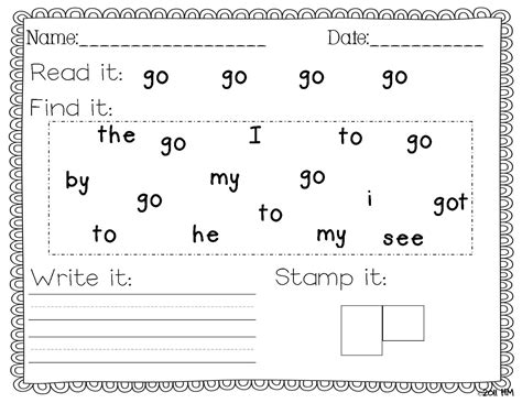Sight Word Writing Practice Miss Kindergarten